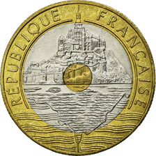 Coin, France, Mont Saint Michel, 20 Francs, 1996, MS(65-70), Tri-Metallic