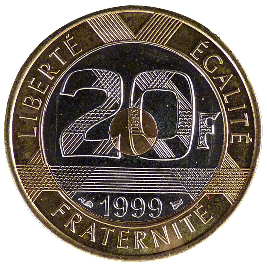 FRANCE, Mont Saint Michel, 20 Francs, 1999, KM #1008.2, MS(65-70),...