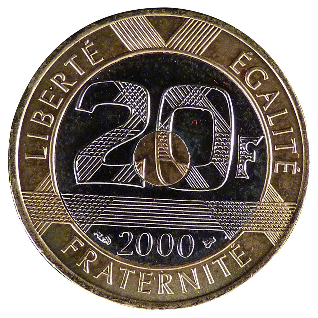 Francia, 20 Francs, 2000, FDC, Bimetallico, Gadoury:871