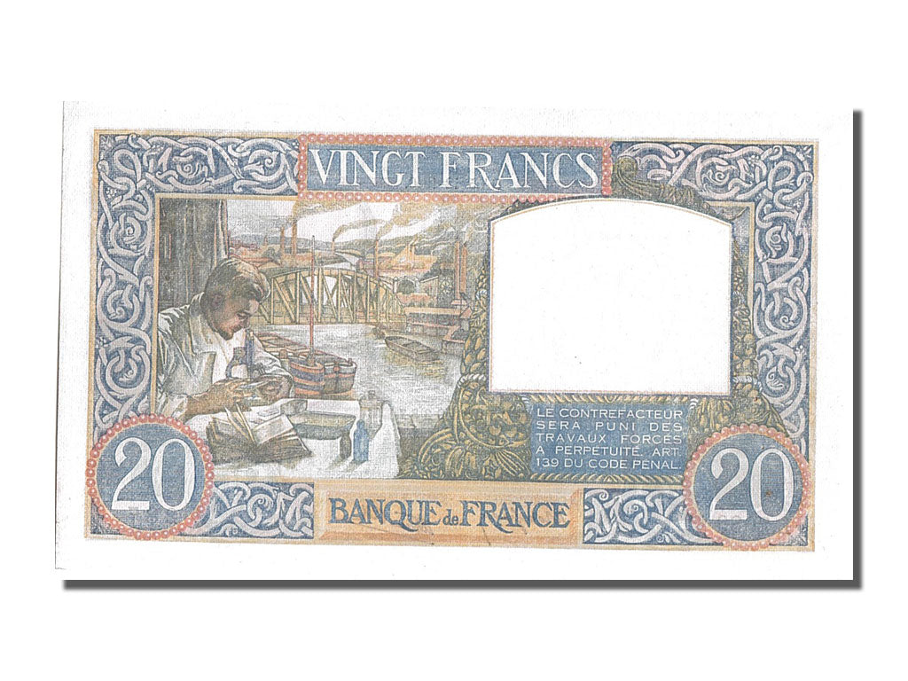 France, 20 Francs, 20 F 1939-1942 ''Science et Travail'', 1940, KM #92b,...