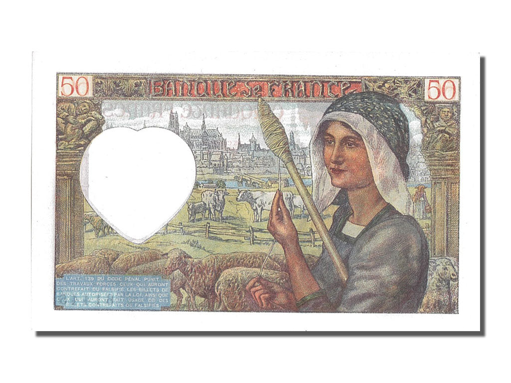 Geldschein, Frankreich, 50 Francs, 50 F 1940-1942 ''Jacques Coeur'', 1942
