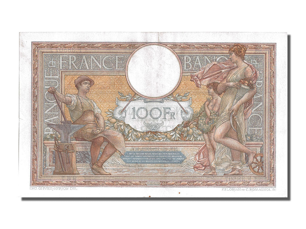 France, 100 Francs, 100 F 1908-1939 ''Luc Olivier Merson'', 1932, KM #78b,...