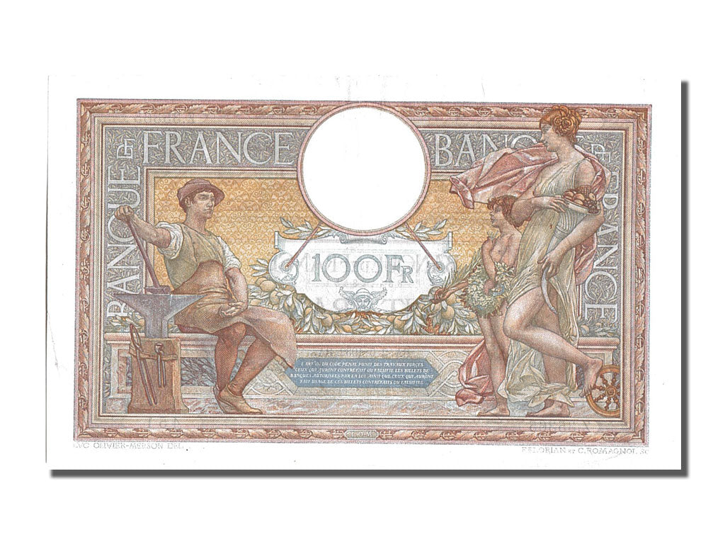 France, 100 Francs, 100 F 1908-1939 ''Luc Olivier Merson'', 1932, KM #78b,...