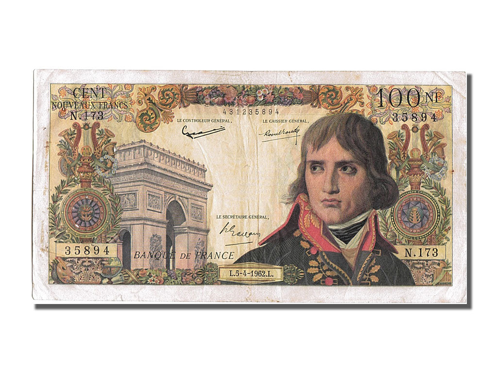 France, 100 Nouveaux Francs, 100 NF 1959-1964 ''Bonaparte'', 1962, KM #144a,...