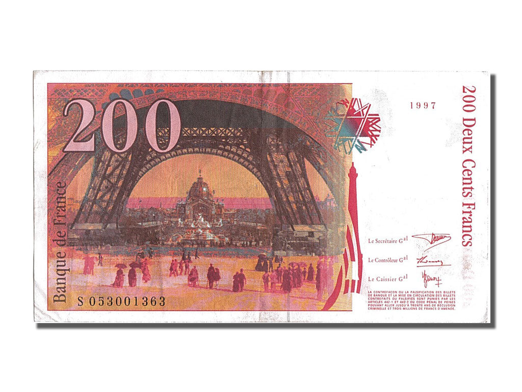 Francia, 200 Francs, 200 F 1995-1999 ''Eiffel'', 1997, SPL-, Fayette:75
