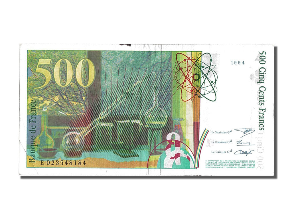 Banknote, France, 500 Francs, 500 F 1994-2000 ''Pierre et Marie Curie'', 1994