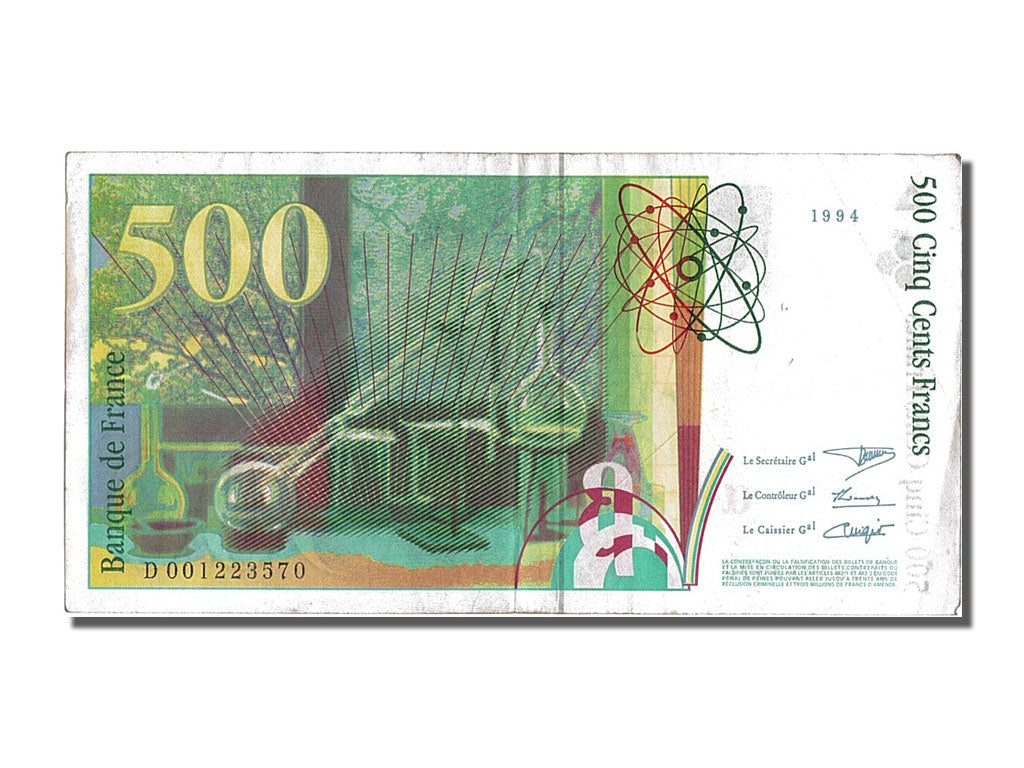 Banknote, France, 500 Francs, 500 F 1994-2000 ''Pierre et Marie Curie'', 1994
