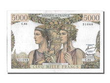 Banknot, Francja, 5000 Francs, Terre et Mer, 1951, 1951-08-16, AU(50-53)