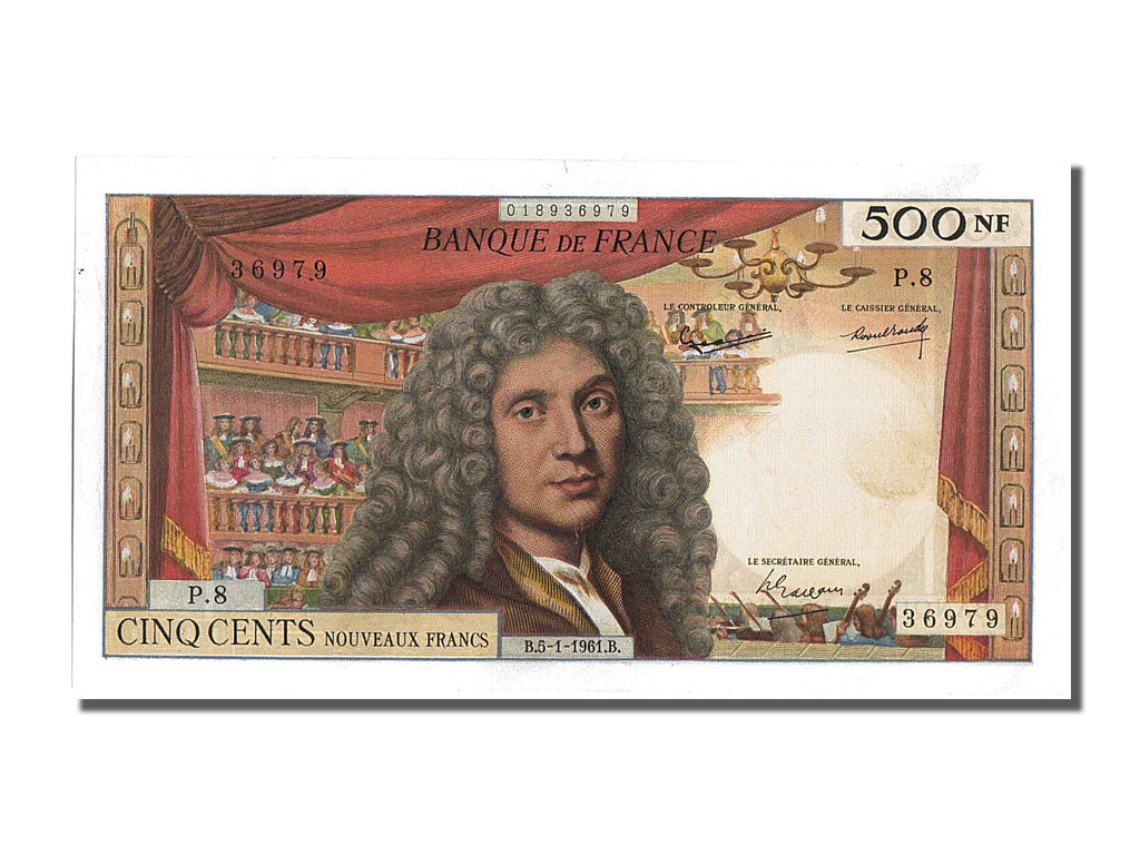 France, 500 Nouveaux Francs, 500 NF 1959-1966 ''Molière'', 1961, KM #145a, 1...