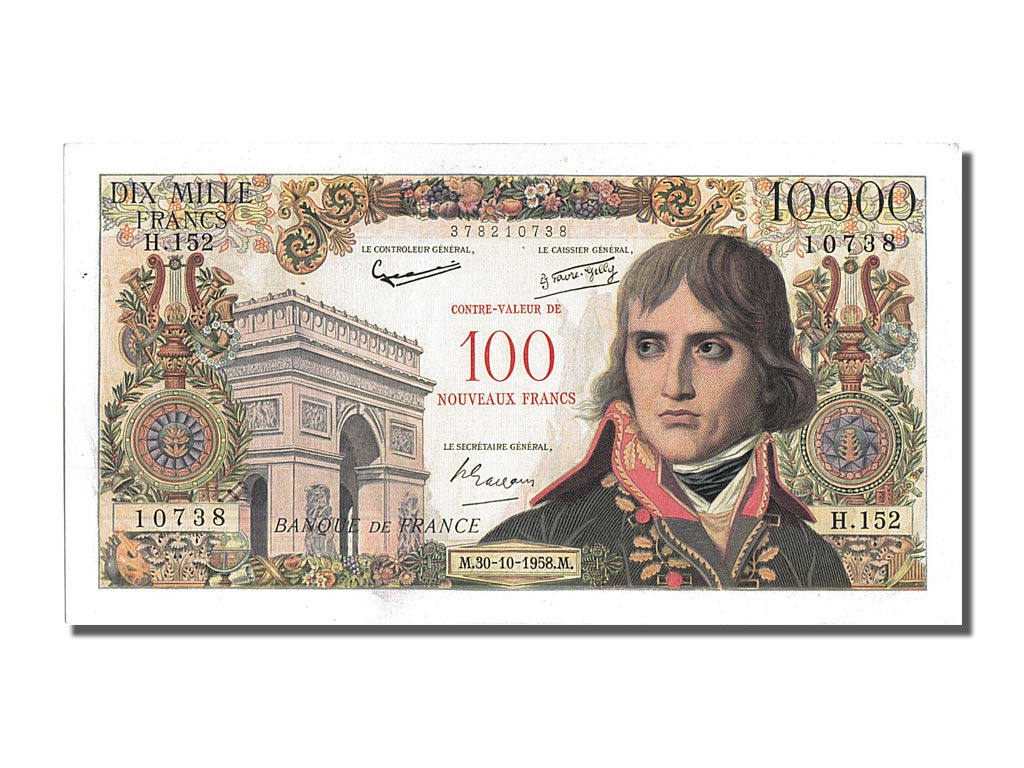 100 NF sur 10000 Francs type Bonaparte