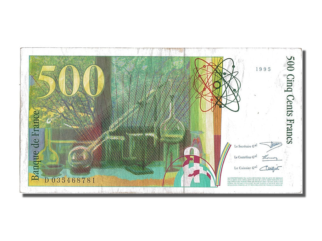 France, 500 Francs, 500 F 1994-2000 ''Pierre et Marie Curie'', 1995, KM #160a,..