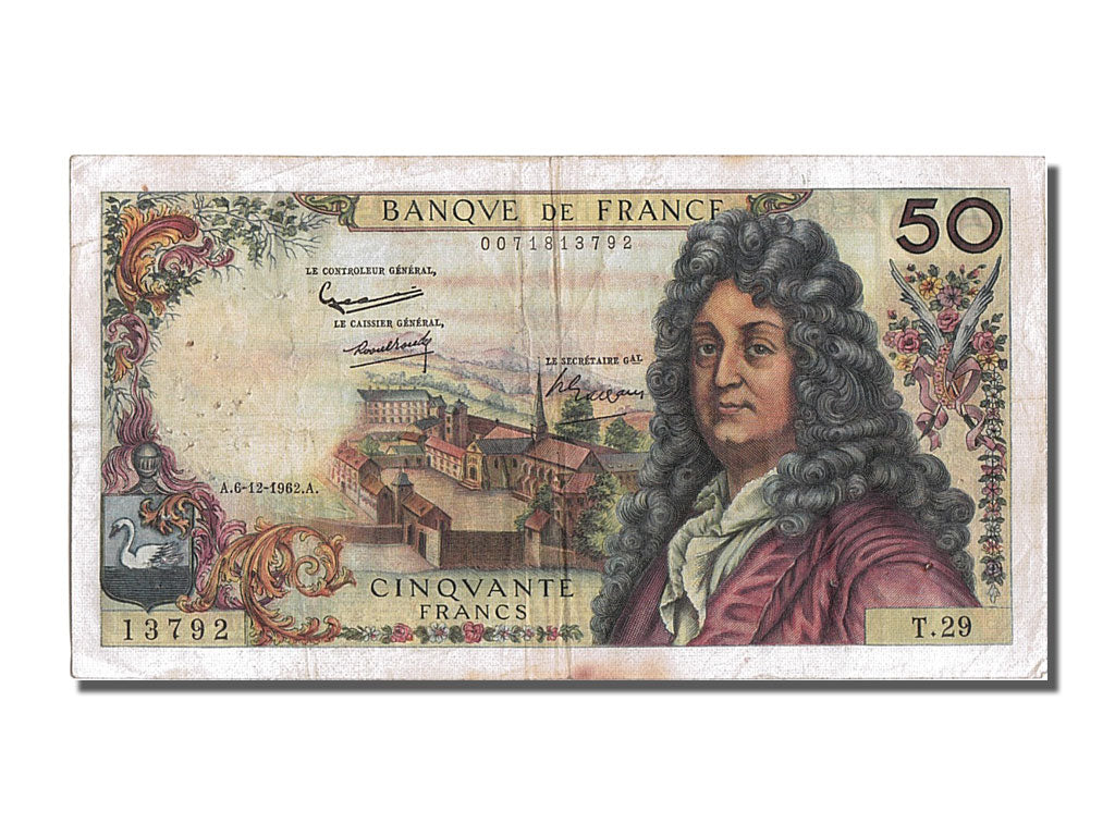 France, 50 Francs, 50 F 1962-1976 ''Racine'', 1962, KM #148a, 1962-12-06,...