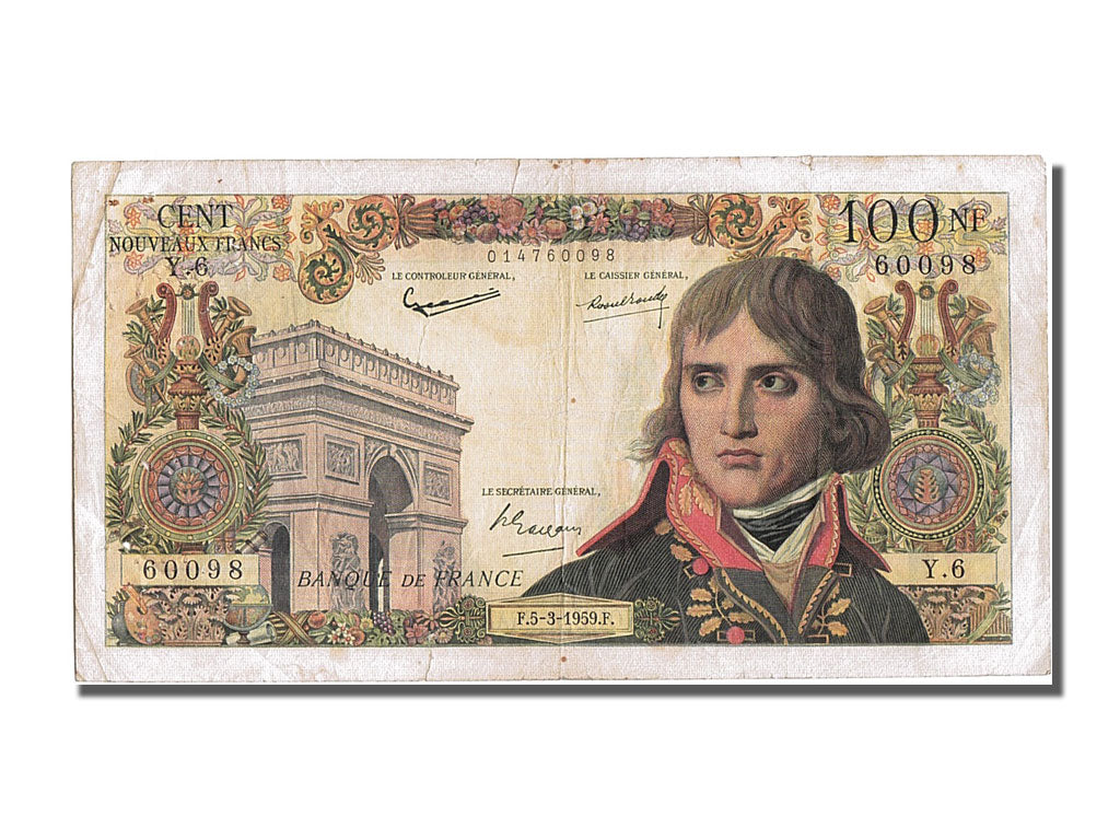France, 100 Nouveaux Francs, 100 NF 1959-1964 ''Bonaparte'', 1959, KM #144a,...