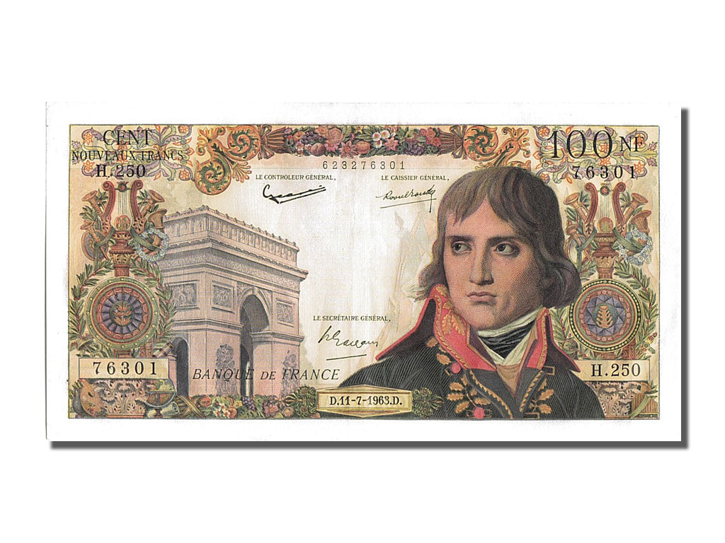 France, 100 Nouveaux Francs, 100 NF 1959-1964 ''Bonaparte'', 1963, KM #144a,...