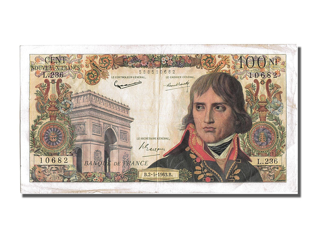 France, 100 Nouveaux Francs, 100 NF 1959-1964 ''Bonaparte'', 1963, KM #144a,...
