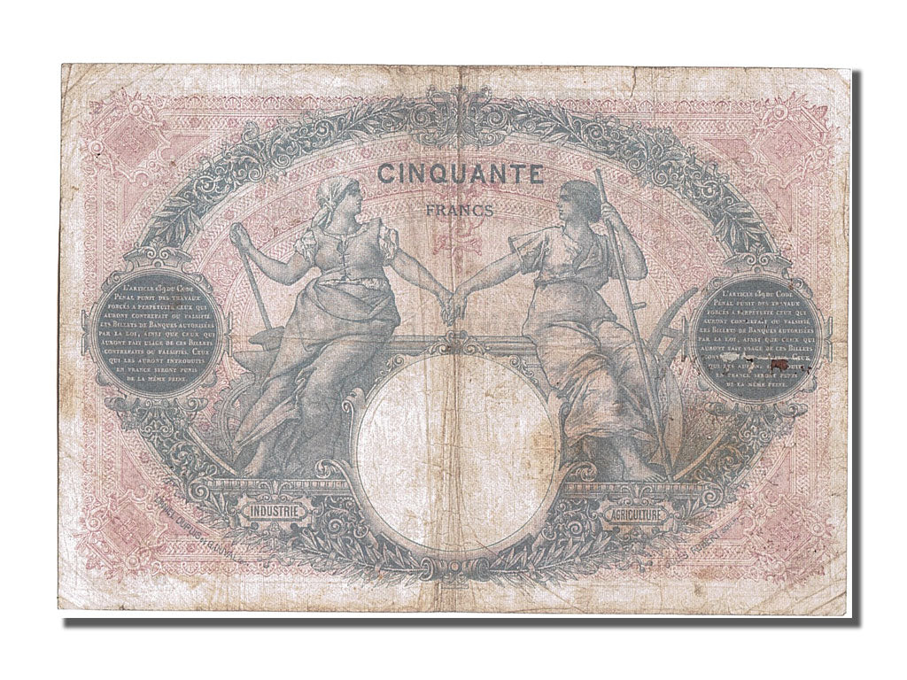 Banknote, France, 50 Francs, 50 F 1889-1927 ''Bleu et Rose'', 1922, 1922-09-16