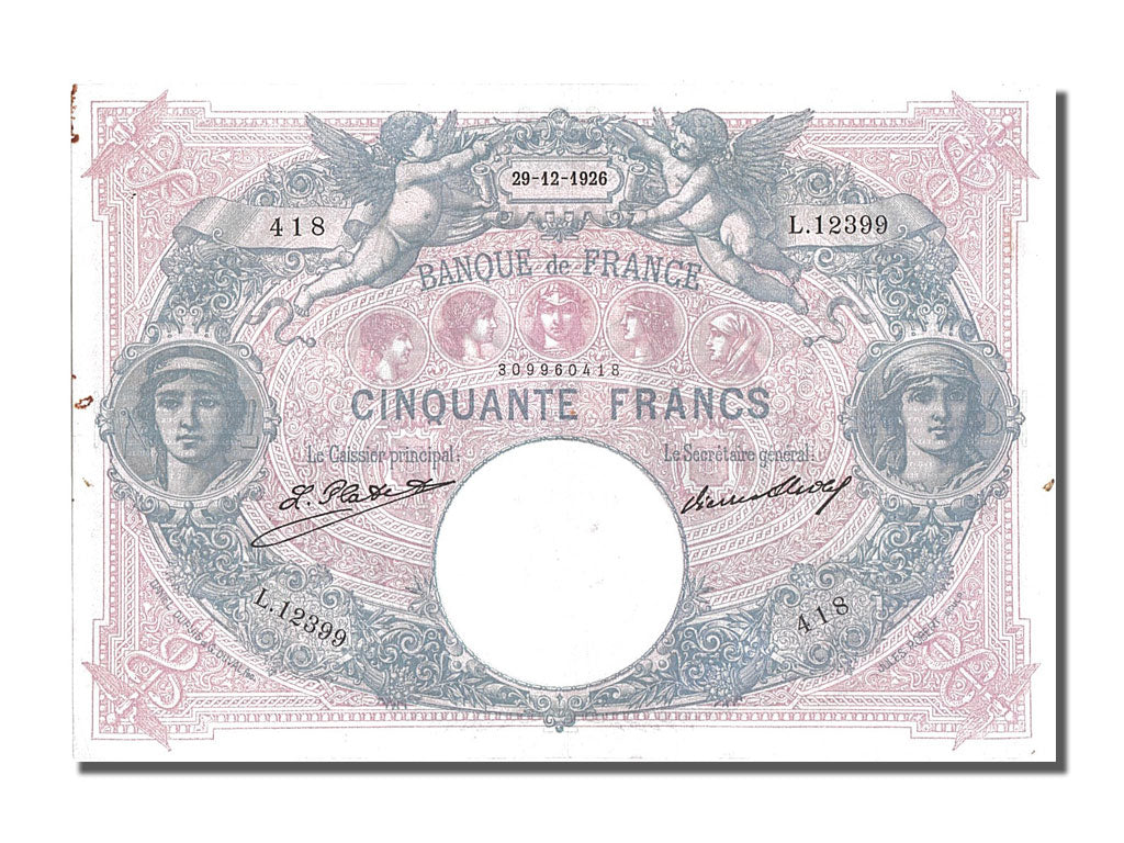 50 Francs type Bleu et Rose