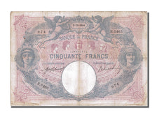 France, 50 Francs, 50 F 1889-1927 ''Bleu et Rose'', 1914, KM #64e, 1914-10-02,..