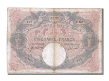 France, 50 Francs, 50 F 1889-1927 ''Bleu et Rose'', 1916, KM #64e, 1916-09-25,..