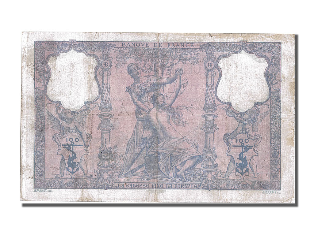 Banknote, France, 100 Francs, 100 F 1888-1909 ''Bleu et Rose'', 1907