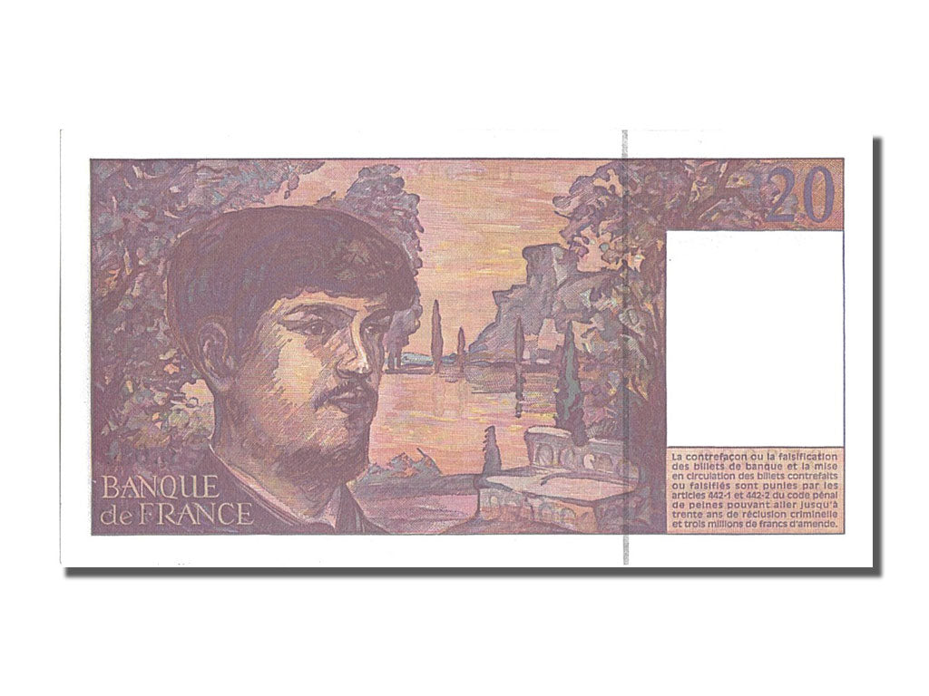 France, 20 Francs, 20 F 1980-1997 ''Debussy'', 1997, KM #151i, UNC(65-70),...