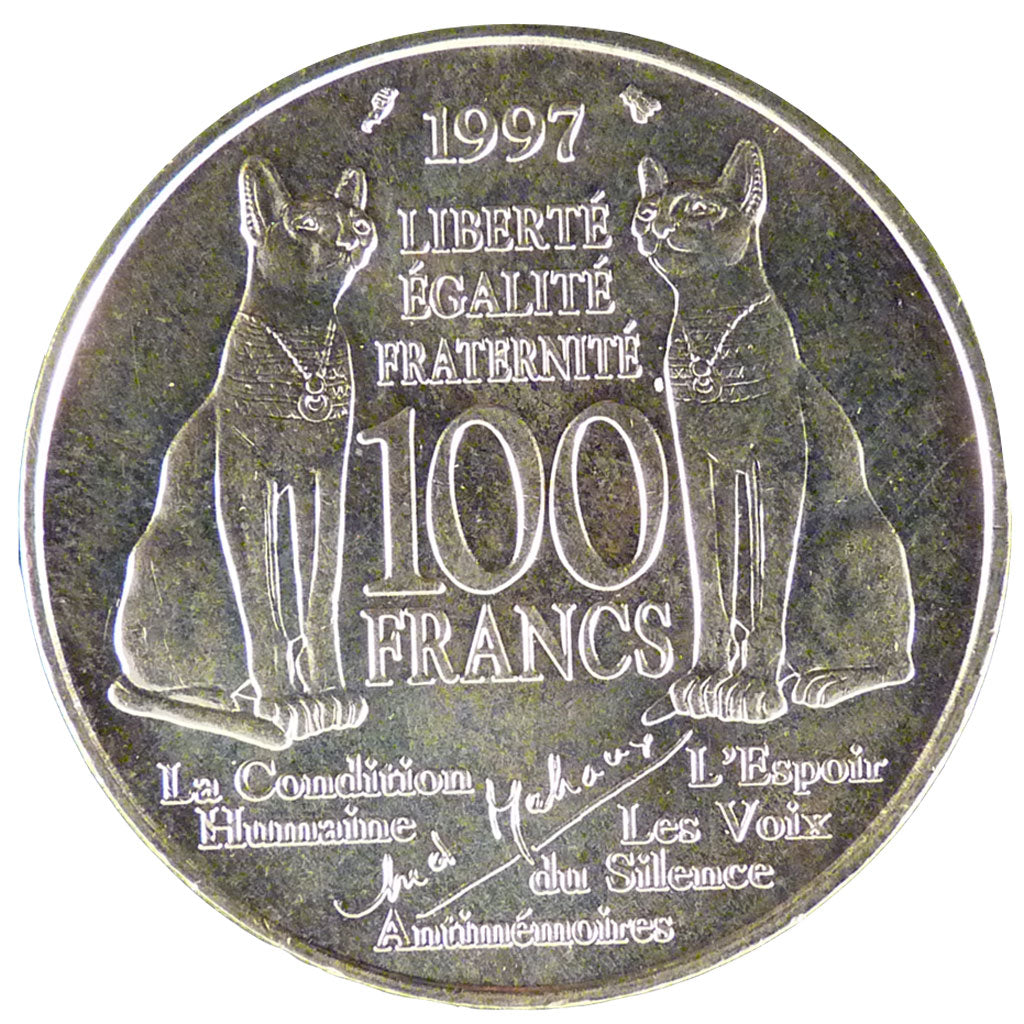 FRANCE, 100 Francs, 1997, AU(55-58), Silver, Gadoury #954, 15.20