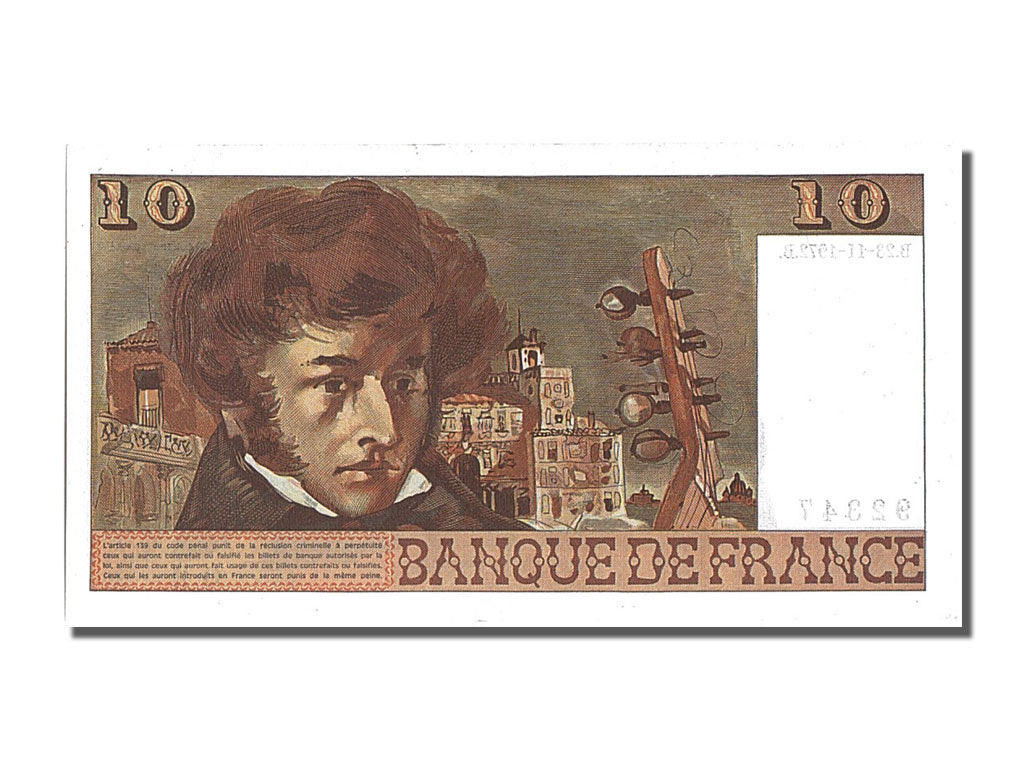 France, 10 Francs, 10 F 1972-1978 ''Berlioz'', 1972, KM #150a, 1972-11-23,...