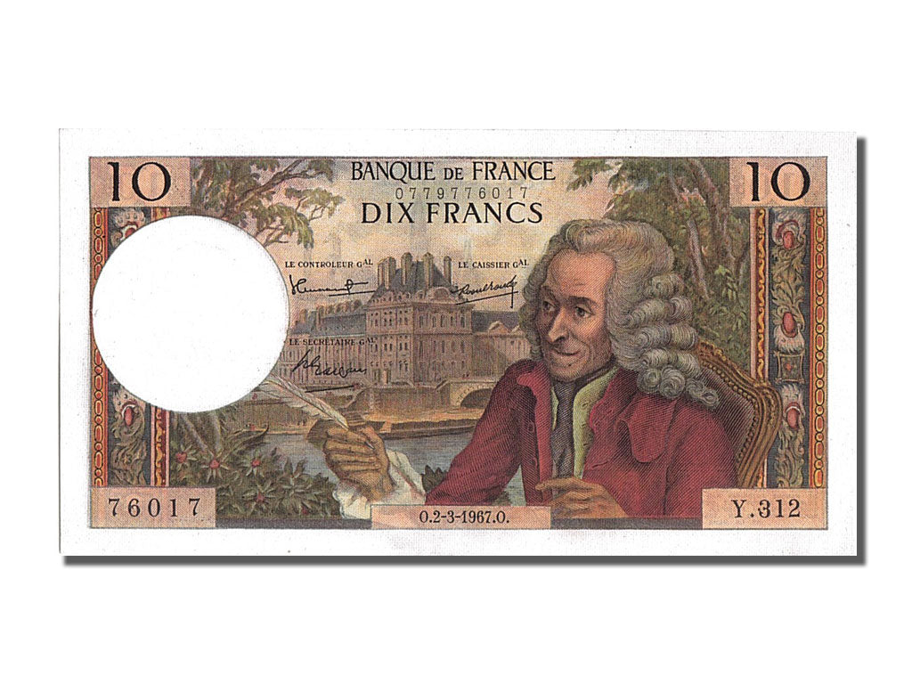 Banknote, France, 10 Francs, 10 F 1963-1973 ''Voltaire'', 1963, 1967-03-02