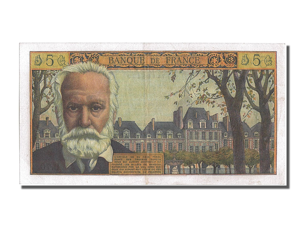 Francia, 5 Nouveaux Francs, 5 NF 1959-1965 ''Victor Hugo'', 1961, KM:141a, 19...