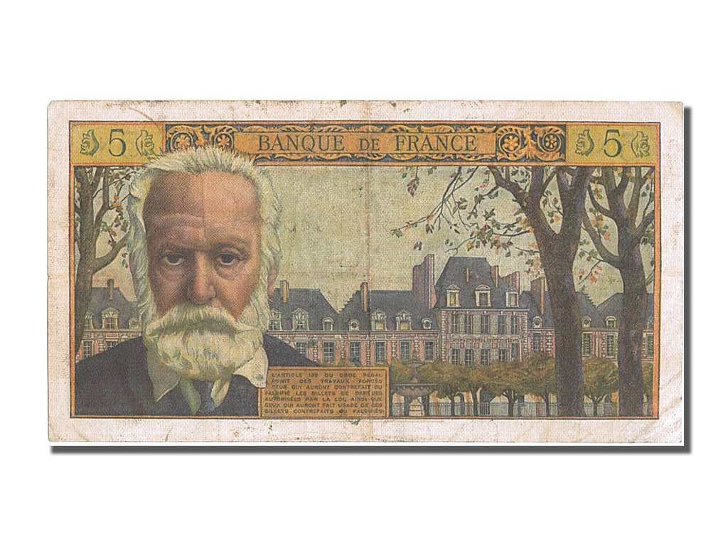 France, 5 Nouveaux Francs, 5 NF 1959-1965 ''Victor Hugo'', 1962, KM #141a,...