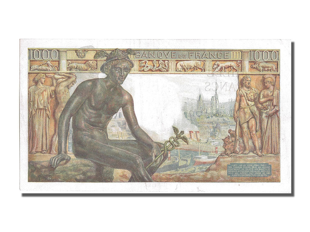France, 1000 Francs, 1 000 F 1942-1943 ''Déesse Déméter'', 1942, KM #102, 194...