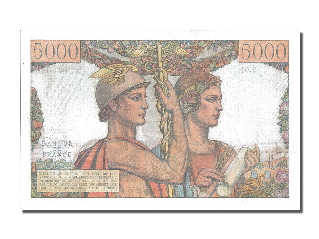 Biljet, Frankrijk, 5000 Francs, 5 000 F 1949-1957 ''Terre et Mer'', 1951