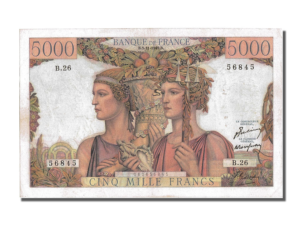 Billet, France, 5000 Francs, 5 000 F 1949-1957 ''Terre et Mer'', 1949