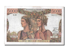 France, 5000 Francs, 5 000 F 1949-1957 ''Terre et Mer'', 1951, KM #131b,...