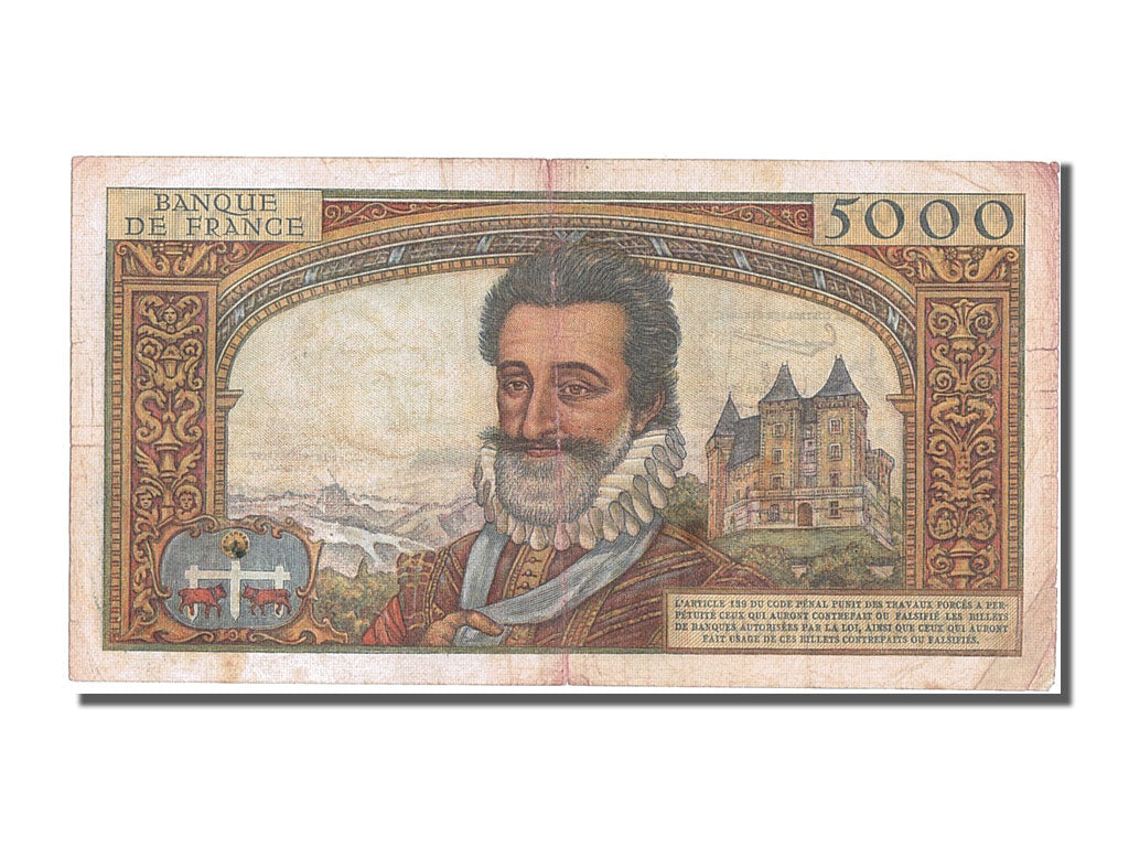 FRANCE, 5000 Francs, 5 000 F 1957-1958 ''Henri IV'', 1958, 1958-01-02,...