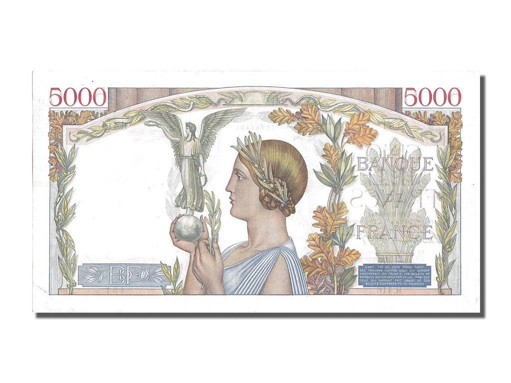 France, 5000 Francs, 5 000 F 1934-1944 ''Victoire'', 1939, KM #97a, 1939-10-19,.
