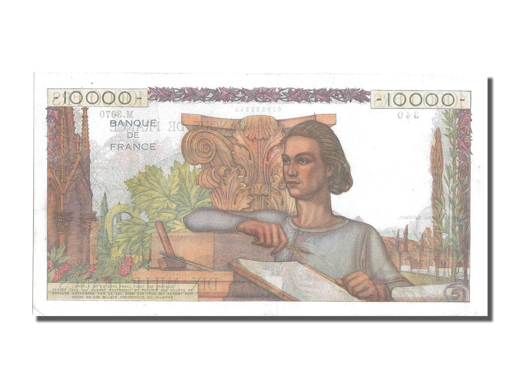 Francia, 10,000 Francs, 10 000 F 1945-1956 ''Génie Français'', 1953, KM:132...