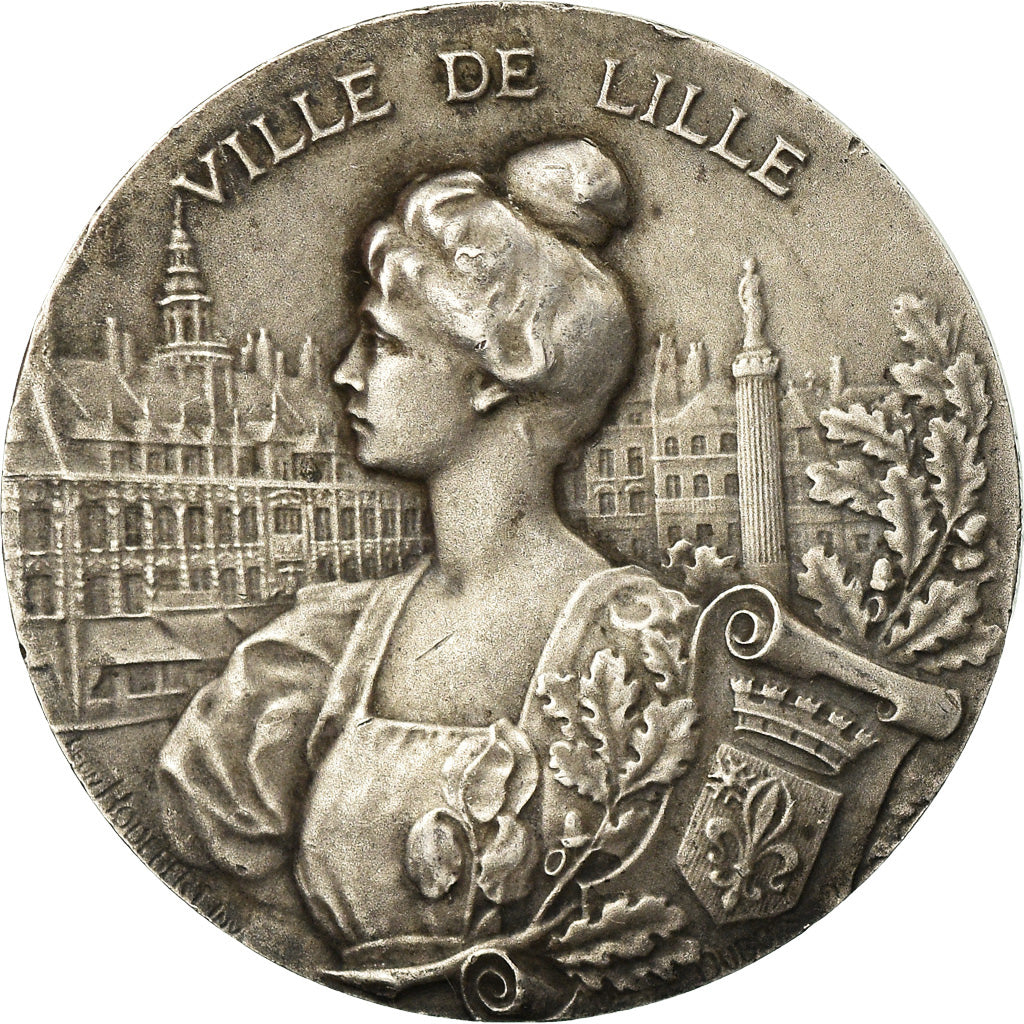 Frankrijk, Medaille, Ville de Lille, Alphée Dubois, PR, Zilver