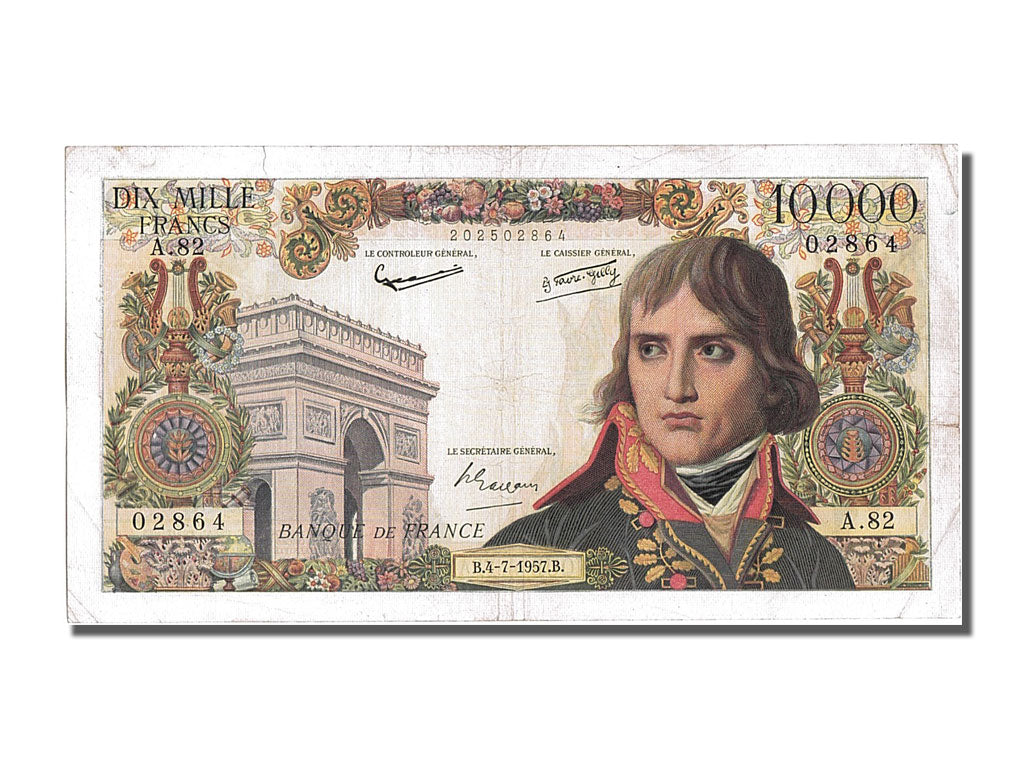 France, 10,000 Francs, 10 000 F 1955-1958 ''Bonaparte'', 1957, KM #136b,...