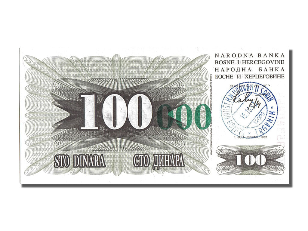 Banknote, Bosnia - Herzegovina, 100,000 Dinara, 1993, UNC(65-70)