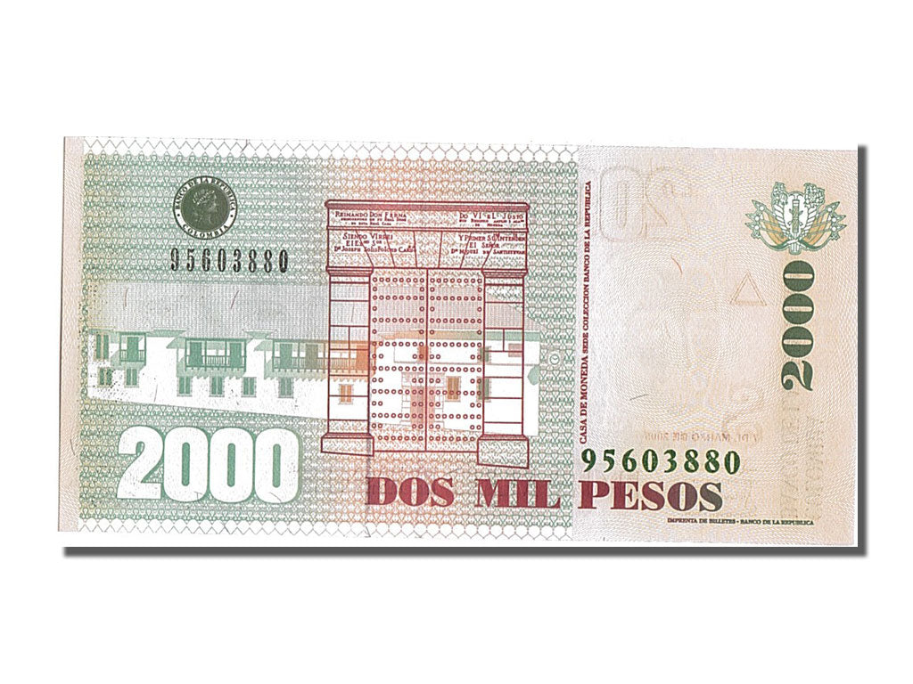 Colombia, 2000 Pesos, 2005, KM #457a, 2005-03-07, UNC(65-70), 95603880