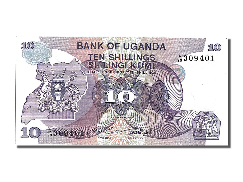 Billet, Uganda, 10 Shillings, 1982, NEUF