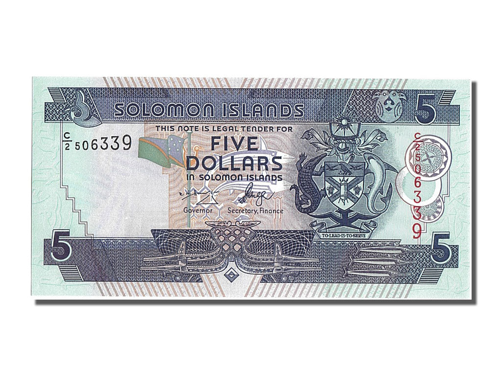 Geldschein, Salomonen, 5 Dollars, 2006, UNZ