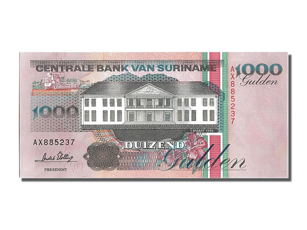 Suriname, 1000 Gulden, 1995, KM #141b, 1995-03-01, UNC(65-70), AX885237