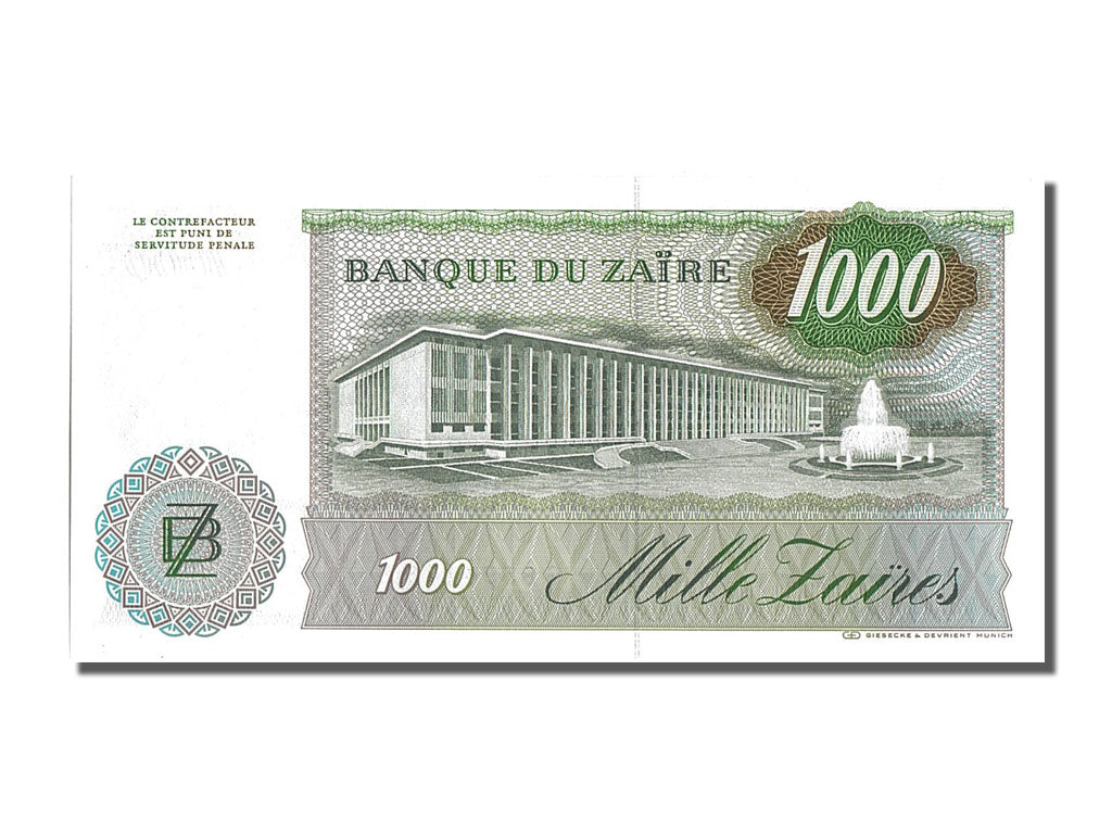 Banknote, Zaire, 1000 Zaïres, 1985, 1985-11-24, UNC(65-70)