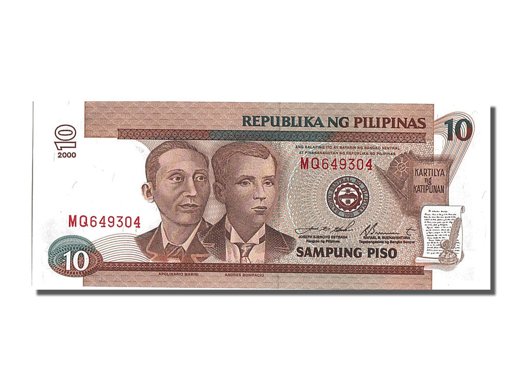 Banconote, Filippine, 10 Piso, 2000, FDS