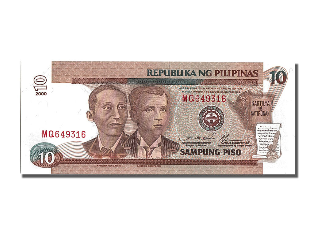 Billete, 10 Piso, 2000, Filipinas, UNC