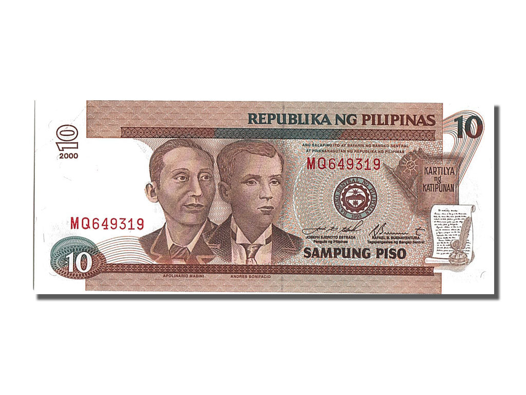 Banconote, Filippine, 10 Piso, 2000, FDS