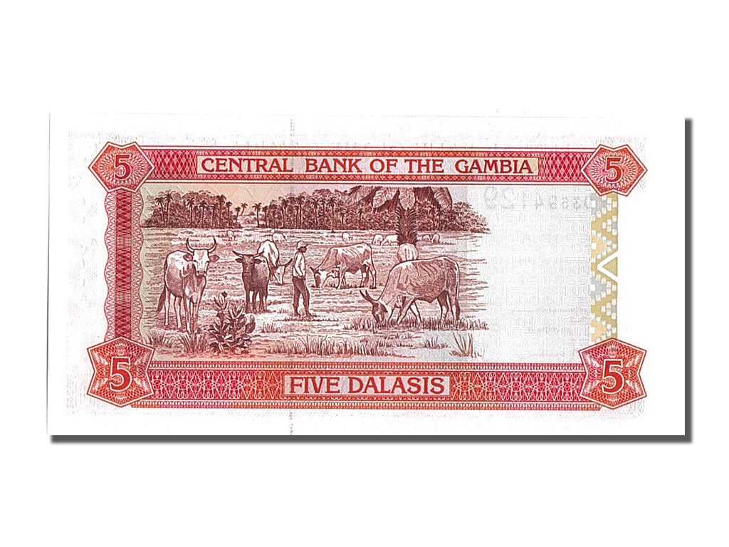 Banknot, Gambia, 5 Dalasis, 2001, UNC(65-70)