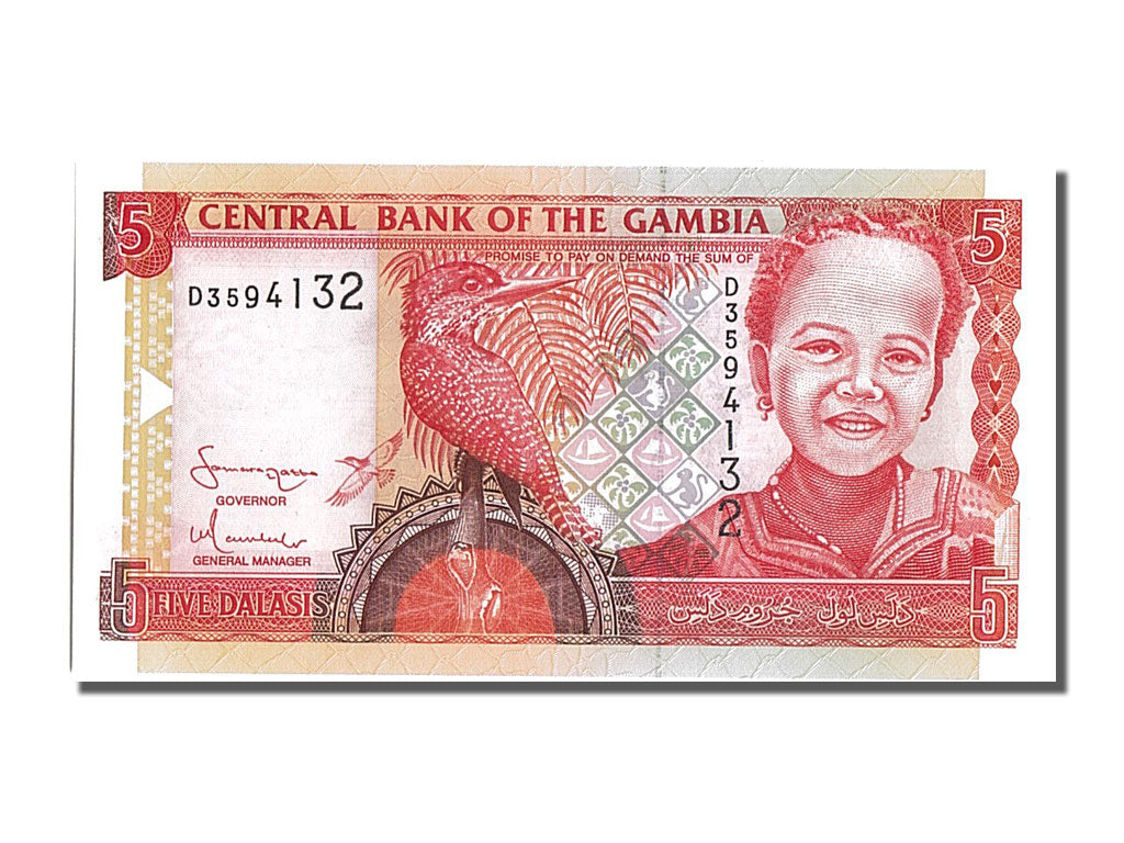 Billet, Gambia, 5 Dalasis, 2001, NEUF